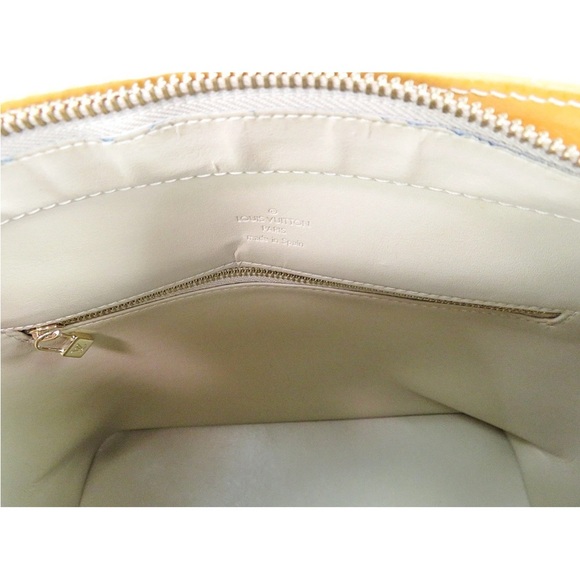 Louis Vuitton Shiny Yellow Tote with Tan Handles - Picture 8 of 12